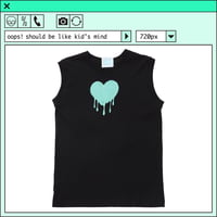 %psh retro crayon art sleeveless shirt　/　OPS-2304  BLACK