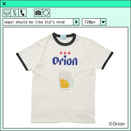 ％psh Orion Beer ringer tee　/　OR-OPS2401 NATURAL×SUMIKURO