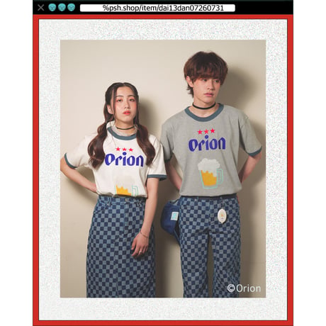 ％psh Orion Beer ringer tee　/　OR-OPS2401 GRAY×DENIM