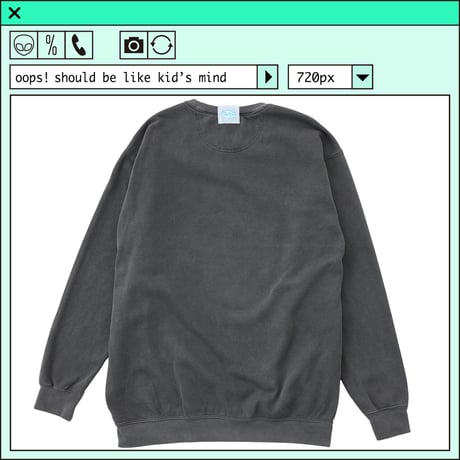 %psh crayon patch sweat　/　OPS-WA003 BLACK