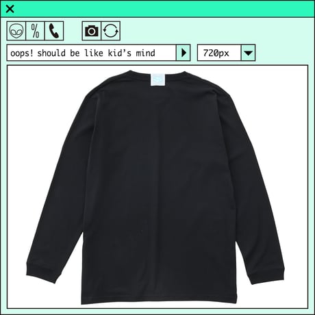 %psh crayon patch long sleeve tee　/　OPS-WA002 BLACK