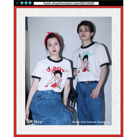 %psh Betty Boop™ ringer tee / BEB-OPS2301 MINT