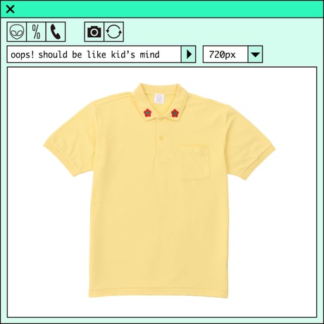 %psh retro flower polo Shirt　/　OPS-2207 YELLOW
