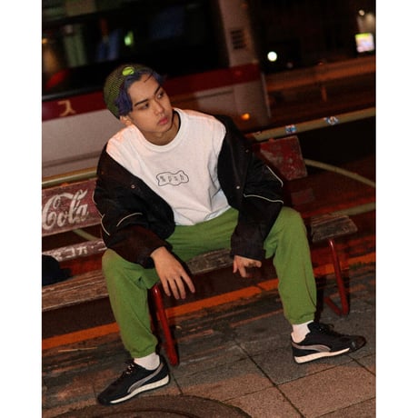%psh slime logo Long Sleeve Tee / OPS-2101 WHT