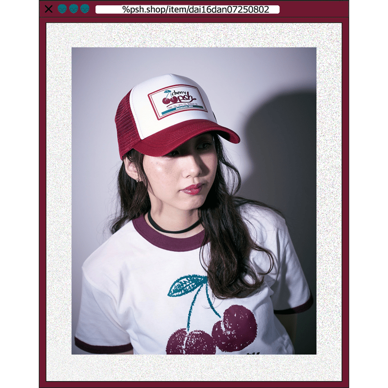 ひろぴーー psh cherry cap / OPS-2503 BURGUNDY×WHITE | ％ps
