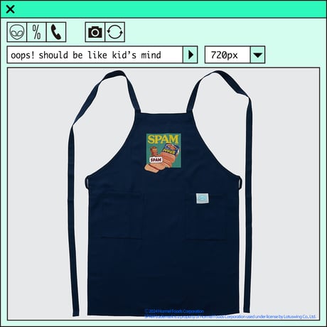 ％psh SPAM® Brand apron　/　SPA-OPS2403 NAVY