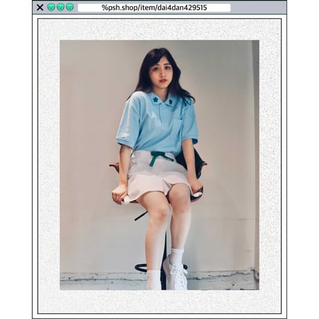 %psh retro flower polo Shirt　/　OPS-2207 BLUE