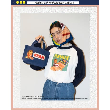 ％psh SPAM® Brand lunch tote bag　/　SPA-OPS2406 NAVY