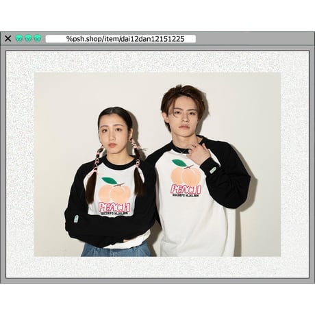 %psh crayon peach raglan tee　/　OPS-2306 WHITE IVY GREEN