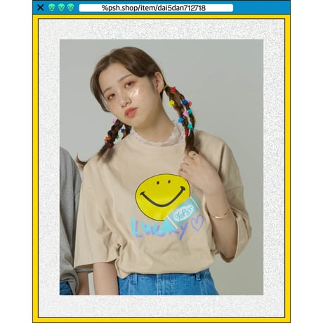 %psh smiley lucky tee　/　SF-OPS2201 BLACK