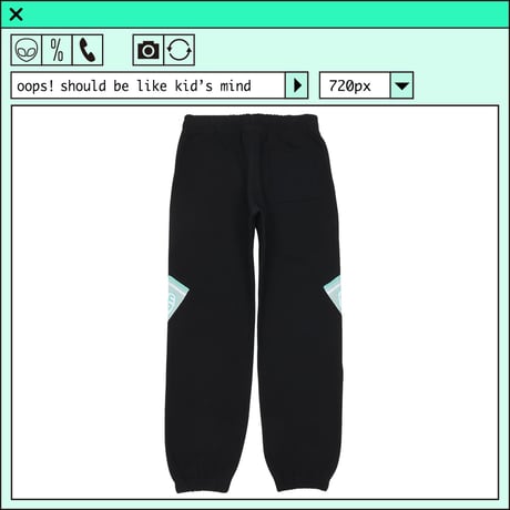 %psh crayon sweat pants　/　OPS-2309 BLACK