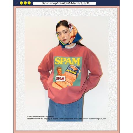 ％psh SPAM® Brand sweat　/　SPA-OPS2401 BLUE JEAN