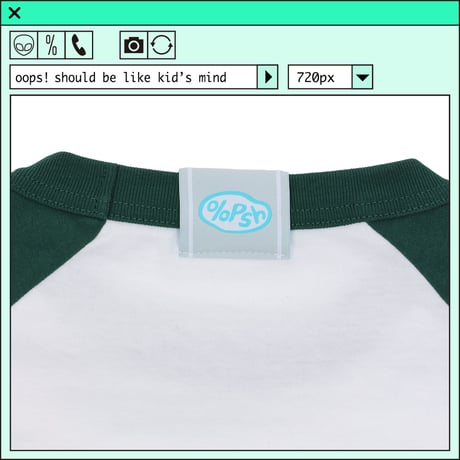 %psh crayon peach raglan tee　/　OPS-2306 WHITE IVY GREEN