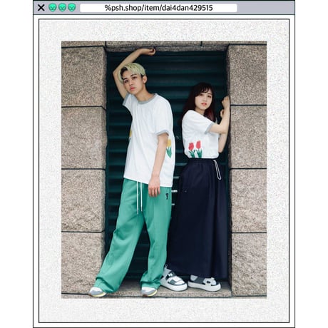 %psh retro tulip ringer Tee　/　OPS-2208 GRAY RED