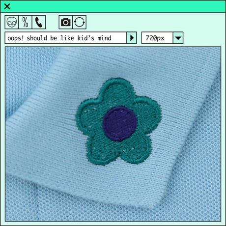 %psh retro flower polo Shirt　/　OPS-2207 BLUE