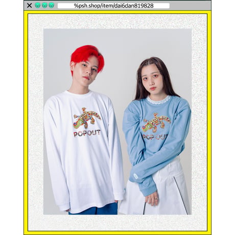 %psh WANIKUN long sleeve tee (ジミー大西【POPOUT】コラボ) 　/　JO-OPS2201 WHITE