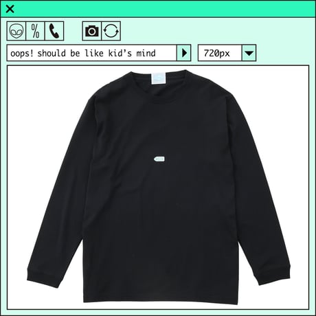 %psh crayon patch long sleeve tee　/　OPS-WA002 BLACK