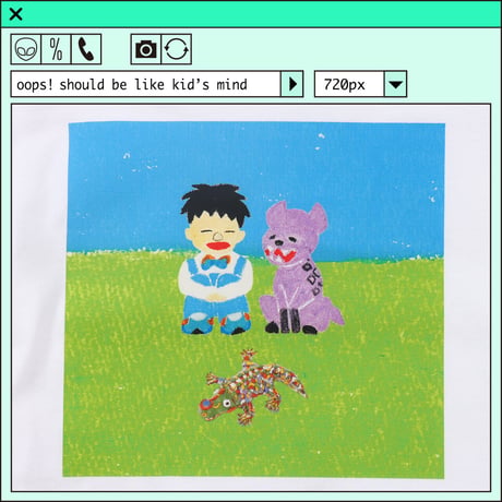 %psh wanikun kids tee  (ジミー大西【POPOUT】コラボ)　/　JO-OPS2203 WHITE