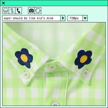 %psh retro flower polo shirt　/　OPS-2302 GREEN