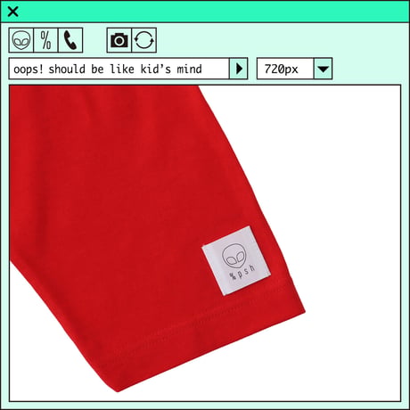 %psh alien balloon Raglan　/　OPS-2203 WHITE RED