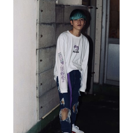 %psh Hyena Long Sleeve Tee / OPS-2102 ASH