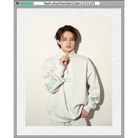 %psh crayon half zip sweat 　/　OPS-2308 BLACK