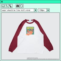 ％psh SPAM® Brand raglan longsleeve tee　/　SPA-OPS2402 WHITE×BURGUNDY