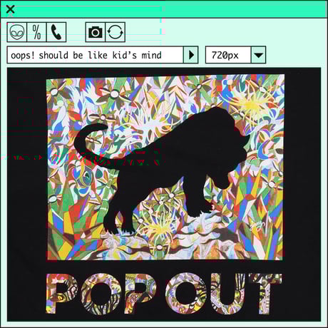 %psh NYANTARO long sleeve tee  (ジミー大西【POPOUT】コラボ)　/　JO-OPS2202 BLACK