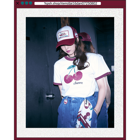 %psh cherry cap　/　OPS-2503 BLACK×WHITE