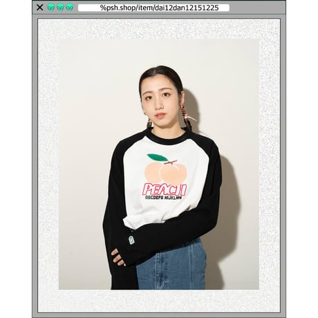 %psh crayon peach raglan tee　/　OPS-2306 WHITE BLACK