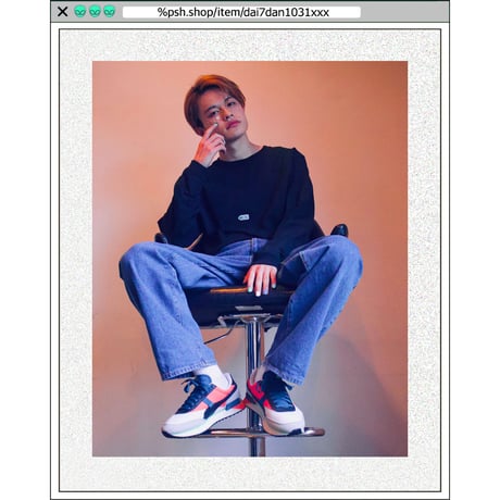 %psh crayon patch long sleeve tee　/　OPS-WA002 WHITE