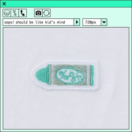 %psh crayon patch long sleeve tee　/　OPS-WA002 WHITE
