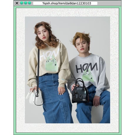 %psh HeM crew neck sweat(裏起毛)　/　HM-OPS2202 STONE BLUE