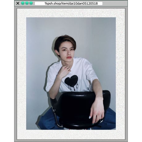 %psh retro crayon art tee　/　OPS-2303 MINT BLACK