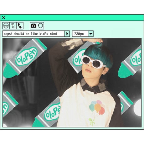 %psh alien balloon Raglan　/　OPS-2203 WHITE BLACK