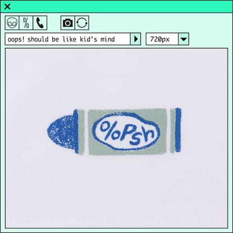 %psh retro crayon art Tee　/　OPS-2206 NAVY