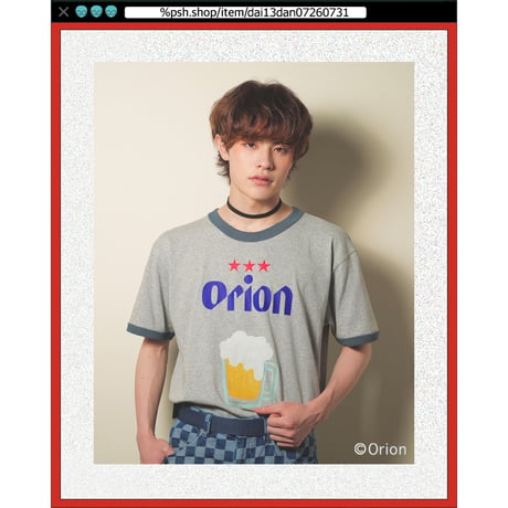 ％psh Orion Beer ringer tee　/　OR-OPS2401 NATURAL×DENIM