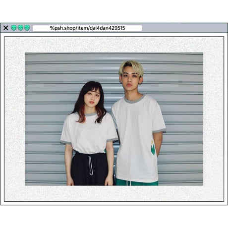 %psh retro tulip ringer Tee　/　OPS-2208 GRAY RED