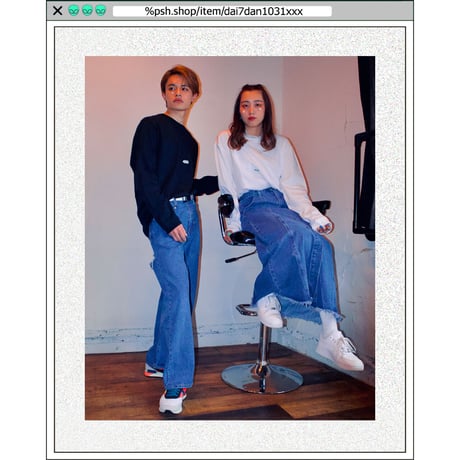 %psh crayon patch long sleeve tee　/　OPS-WA002 BLACK