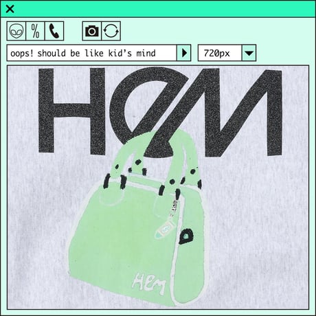 %psh HeM crew neck sweat(裏起毛)　/　HM-OPS2202 ASH