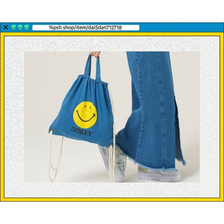 %psh smiley knapsack　/　SF-OPS2205 DENIM