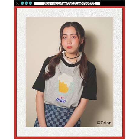 ％psh Orion Beer raglan tee　/　OR-OPS2402 WHITE×NAVY