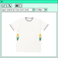 %psh retro tulip ringer Tee　/　OPS-2208 GRAY YELLOW