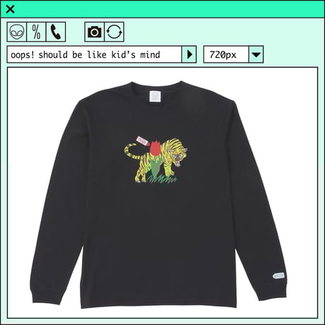 %psh NYANTARO long sleeve tee  (ジミー大西【POPOUT】コラボ)　/　JO-OPS2202 BLACK