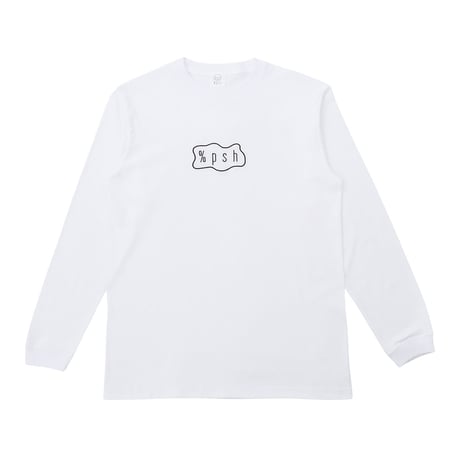 %psh slime logo Long Sleeve Tee / OPS-2101 WHT