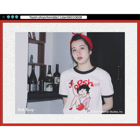%psh Betty Boop™ ringer tee / BEB-OPS2301 RED