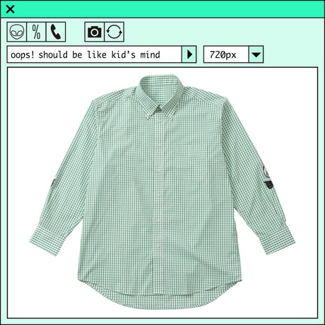 %psh crayon long sleeve shirt　/　OPS-2301 BLACK GREEN