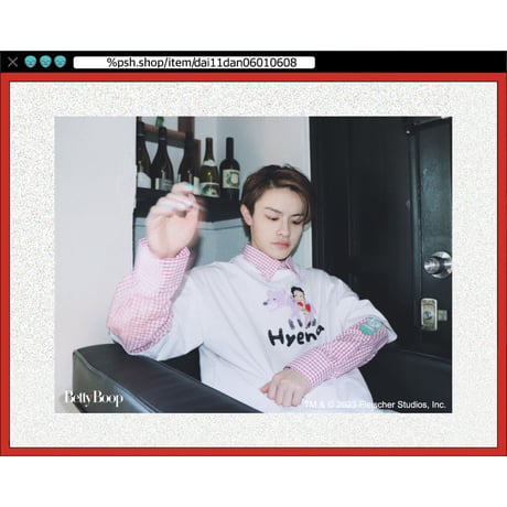 %psh crayon long sleeve shirt　/　OPS-2305 MINT RED