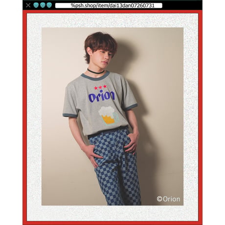 ％psh Orion Beer ringer tee　/　OR-OPS2401 NATURAL×SUMIKURO