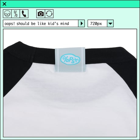 %psh crayon peach raglan tee　/　OPS-2306 WHITE BLACK